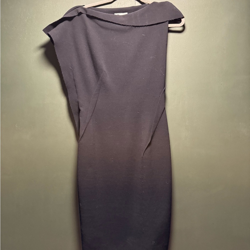 Lanvin One Shoulder Black Dress